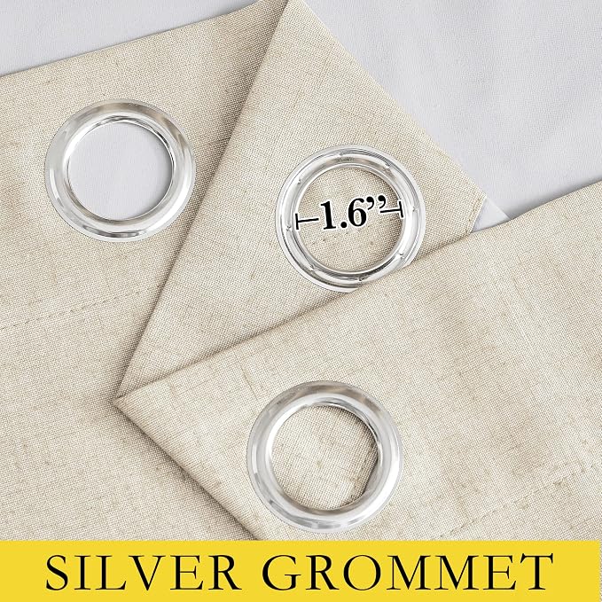 NICETOWN Linen Blackout Curtains 45" Long - Image 6