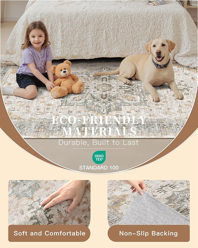 Madane Runner Rugs for Hallway 2x10 Long Washable Non-Slip Hallway Runner Rug - Image 5