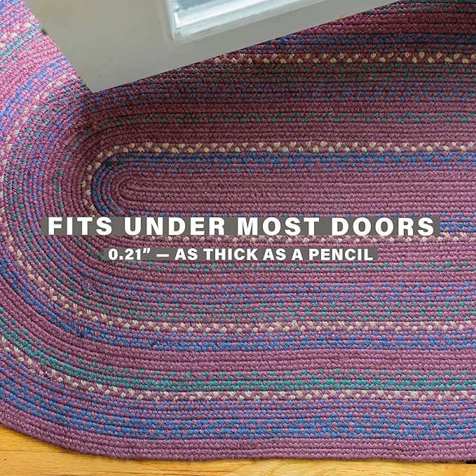 Jamestown Burgundy Braided Oval Rug, Jute, 20x30 - Rustic Primitive Decor for Entryway, Kitchen, Everywhere