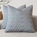 Foindtower Set of 2 Decorative Neutral Floral Print Throw Pillow Covers Vintage Accent Farmhouse Cushion Covers Boho Home Decor for Sofa Couch Chair Bedroom Living Room Outdoor,24×24 Inch,Dusty Blue