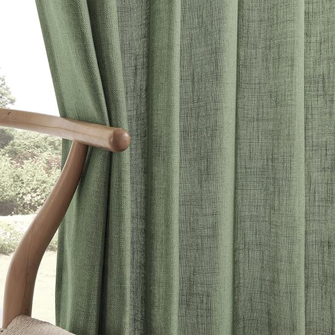 Joydeco Linen Curtains 84 Inch Length 2 Panel Sets, Light Filtering Curtains - Image 7