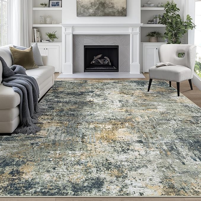 8x10 Area Rugs for Living Room Rug Washable: Abstract Large Rug for Dining Room by Aelenmu
