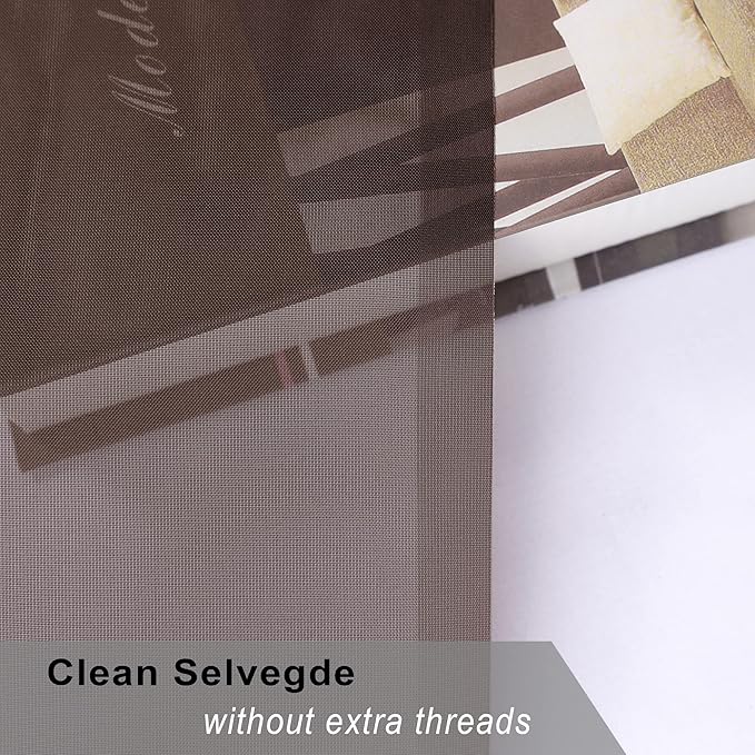 OWENIE Sheer Chocolate Curtains, Sheer Curtains 84 inch Length 2 Panels Set - Image 8