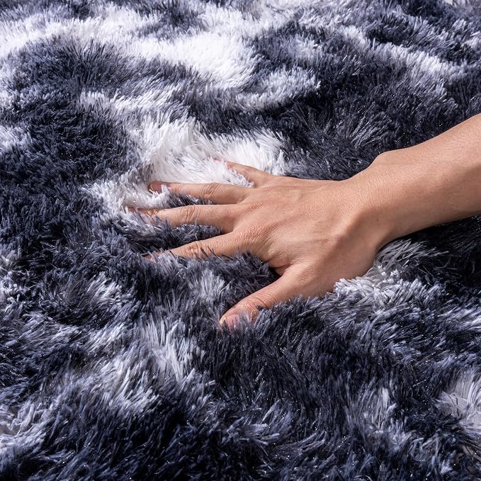 Black and White Rug for Bedroom, 5x7 Area Rug for Kids Room, Bedside Indoor - Image 4