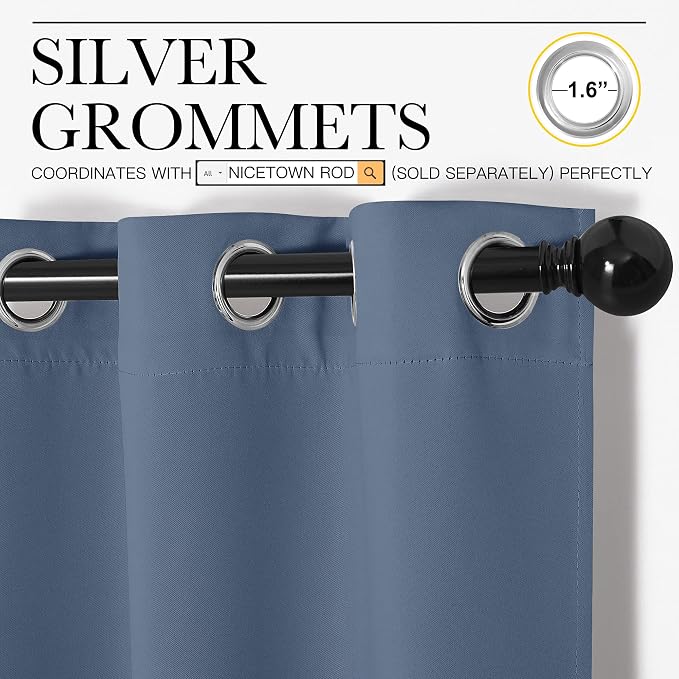 NICETOWN Kitchen Curtains with Grommet Top, Privacy & Room Darkening Thermal - Image 3