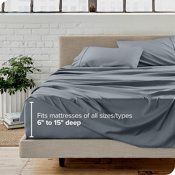 Bare Home King Sheet Set - 1800 Ultra-Soft Microfiber King Bed Sheets - Double Brushed - Deep Pockets - Easy Fit - 4 Piece Set - Bed Sheets (King, Steel Blue)
