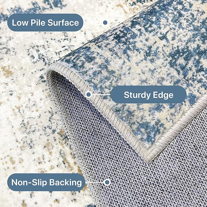 BEIMO Runner Rug for Hallway Kitchen, Soft Modern Abstract Throw Rugs, Low Pile - Image 6