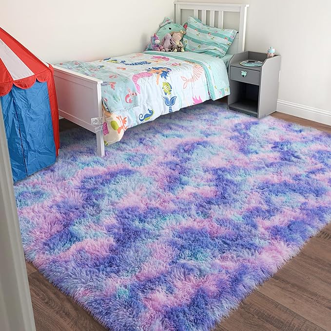 Rugs for Living Room 6x9, Soft Shaggy Modern Shag Area Rug for Bedroom by Quntue