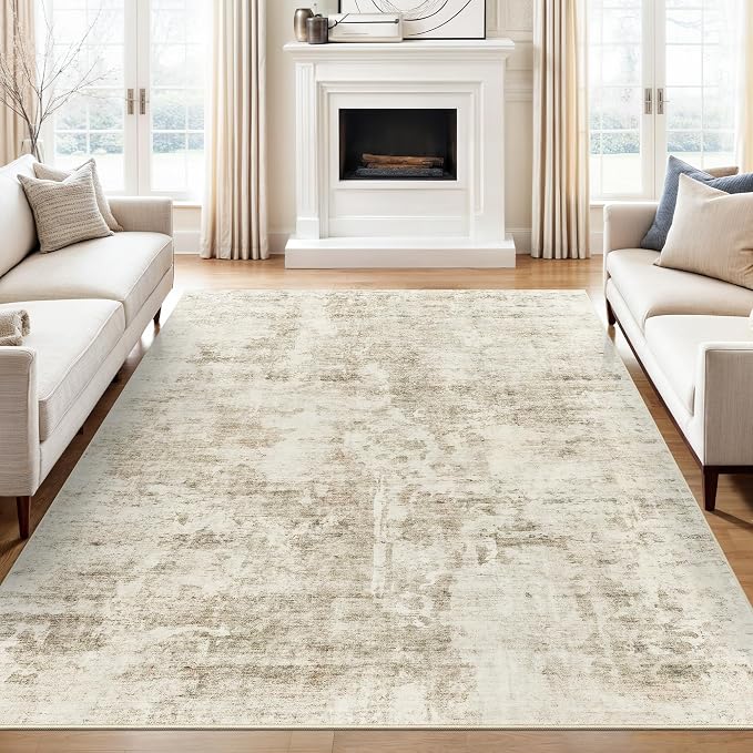6x9 Abstract Area Rugs for Living Room 6 x 9 Washable Non Slip Low Pile Gray by Soalmost