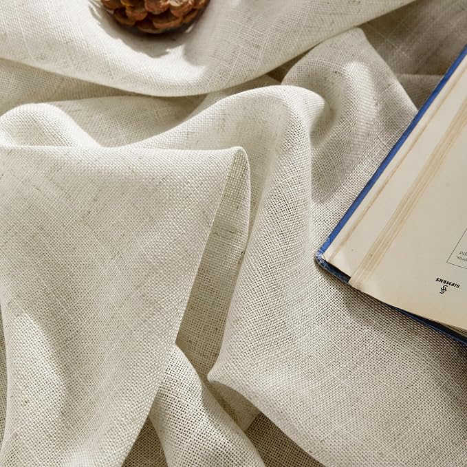 Joydeco Linen Curtains 108 Inch Length 2 Panel Sets, Light Filtering Curtains - Image 3