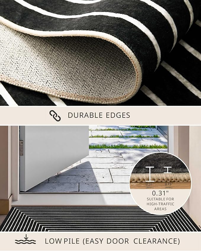 Latte&Fog 6x9 Area Rugs for Living Room Bedroom, Modern Abstract Washable Rug - Image 6