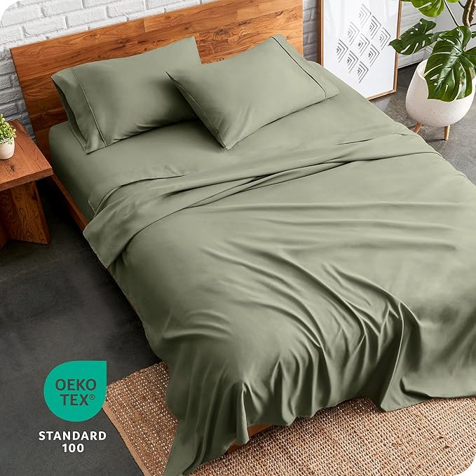 Bare Home Split King Sheet Set - 1800 Ultra-Soft Microfiber Bed Sheets - Double Brushed - Deep Pockets - Easy Fit - 5 Piece Set - Bed Sheets (Split King, Sage)
