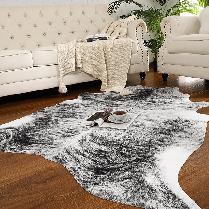 AROGAN Western Decor Faux Fur Cowhide Rug, 3.6 x 2.3 Feet Premium Animal Skin - Image 2