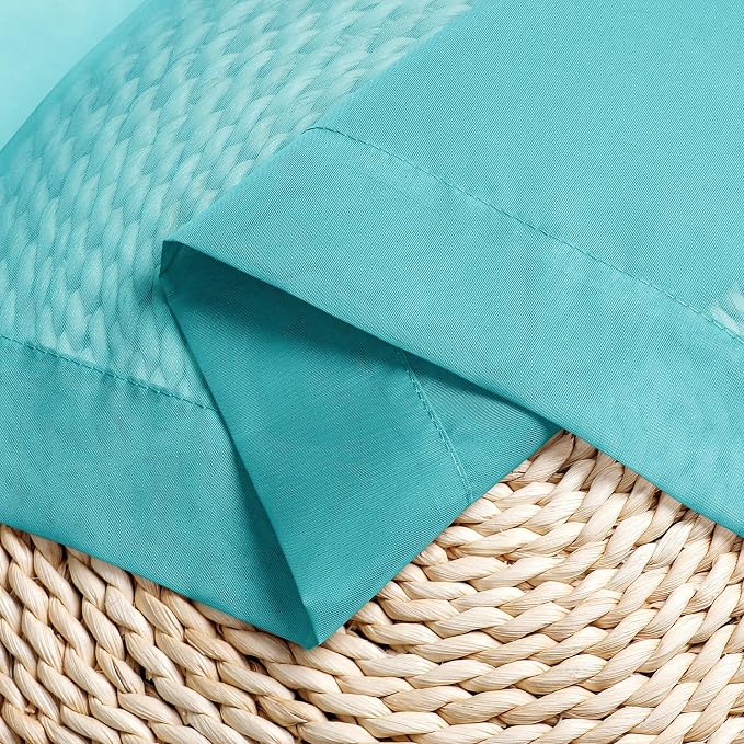 Chyhomenyc Sheer Turquoise Tier Curtains 24 Inch Length, Small Window Curtains - Image 7