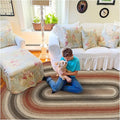 Homespice Chester Oval Braided Rug 5x8', Red Rug, Ideal for Country Style Living Room Rug