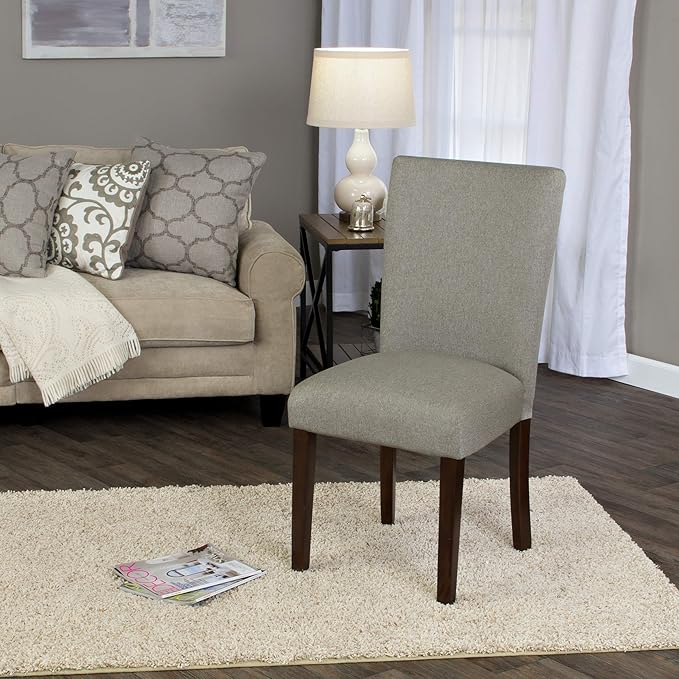 HomePop Parsons Classic Upholstered Accent Dining Chair, Single Pack, Gray