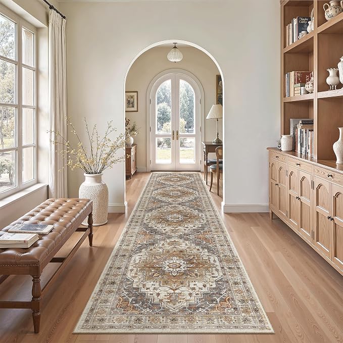 Madane Hallway Runner Rug 2'6''x12', Non Slip Vintage 12ft Runners - Image 5