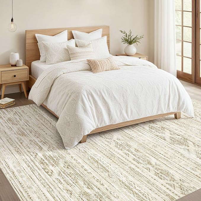 Nakagishi 6x9 Area Rugs Living Room: Washable Boho Large Neutral Modern Soft - Image 5