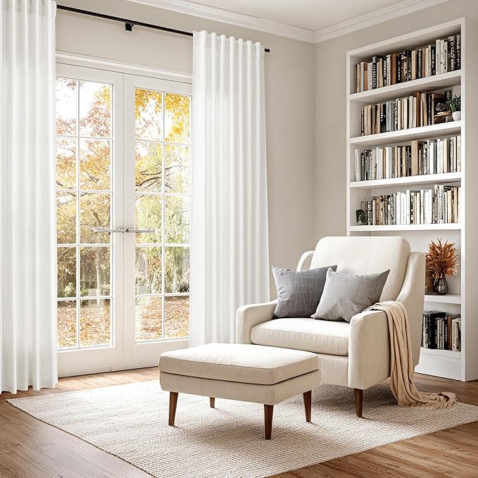 Nanspring Extra Long 108 Inch Curtains Linen - Image 6