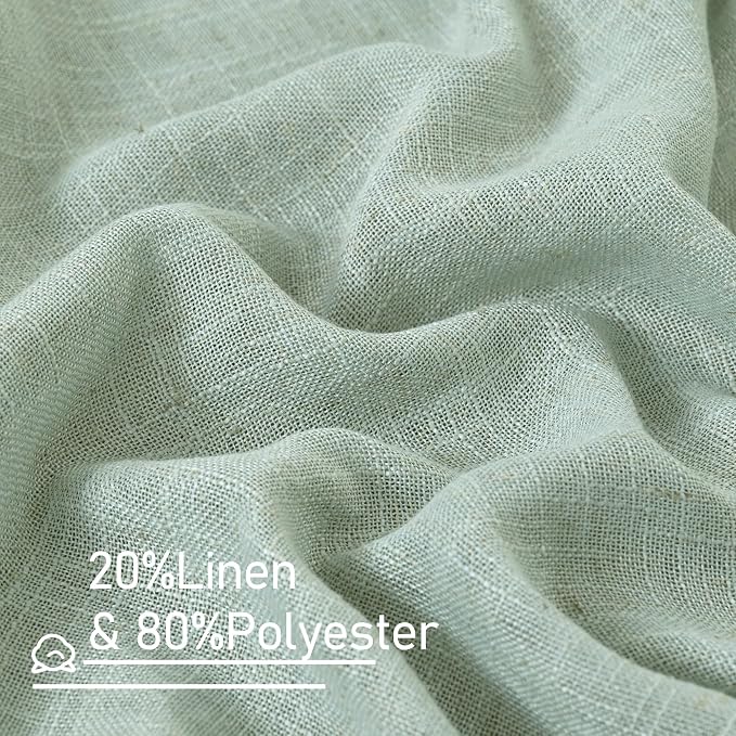 LAMIT Living Room Linen Curtains 95 Inch - Image 2