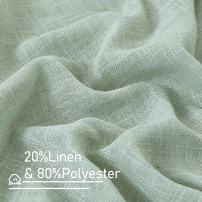 LAMIT Light Sage Linen Curtains 45 Inches Long - Image 3