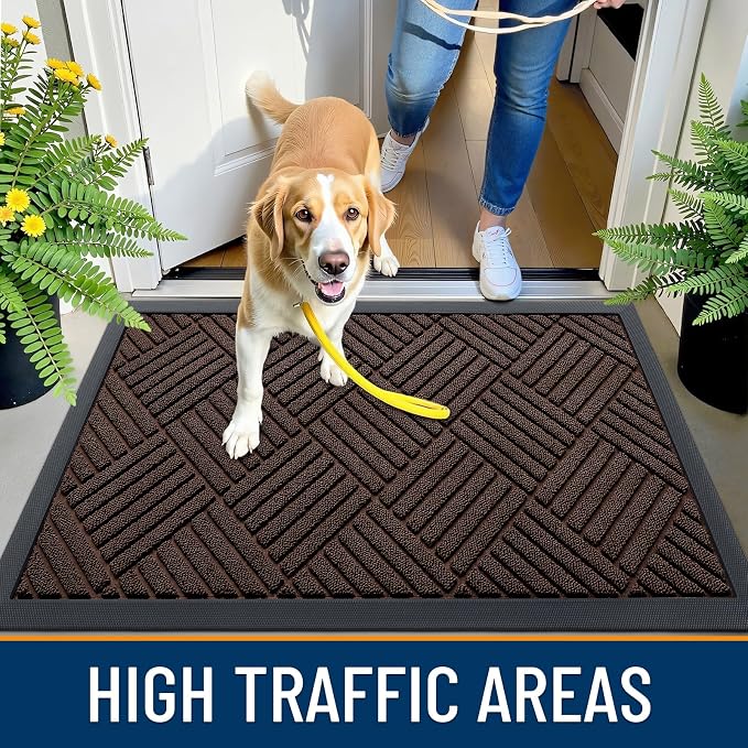 OLANLY Front Door Mat Outside Entrance 59x23, Heavy Duty Sturdy Natural Rubber - Image 5