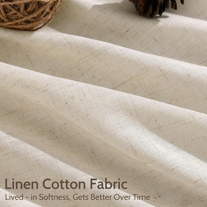 Linen Curtains 63 Inch Length for Living Room Modern Farmhouse Decor Light - Image 4