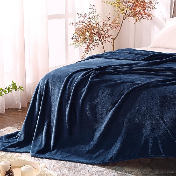 BEDELITE Fleece Blanket Navy Blue Throw Blankets - Image 6