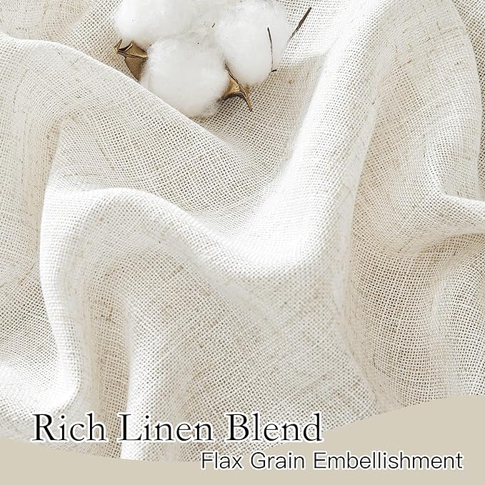 RYB HOME Sheer Linen Blend Curtains - Image 4