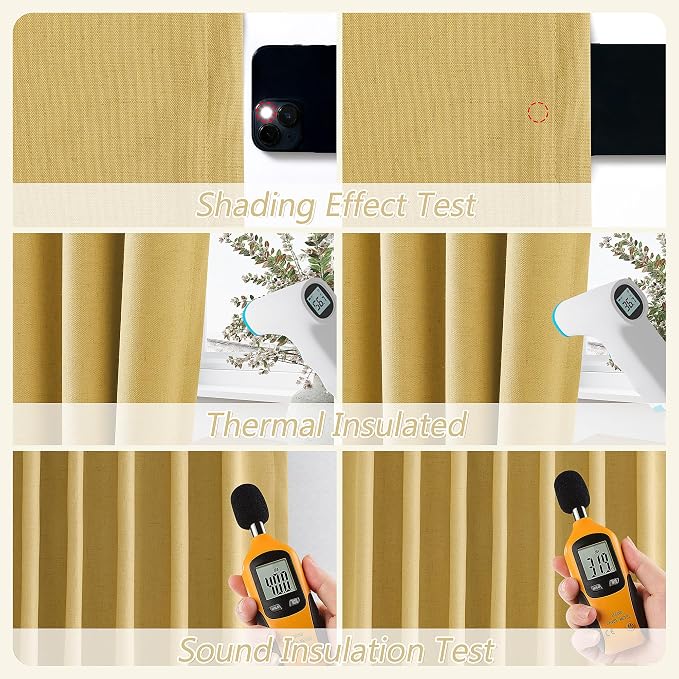 Guken 100% Blackout Curtains 63 Inch Length 2 Panels Set - Image 5