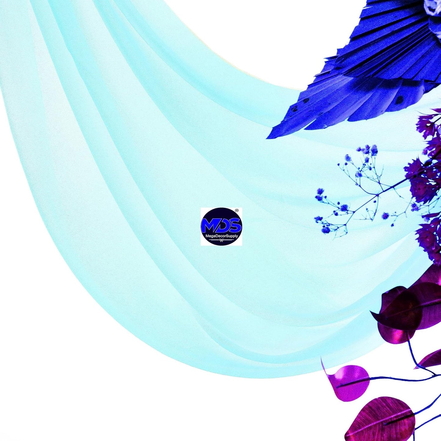 MDS Halloween Chiffon Draping Fabric - 1 Panel, 30" Wide x 20ft Long - Sheer Spooky Arbor & Canopy Drapery for Haunted House Backdrops, Party Ceilings, DIY Costumes & Themed Events - Teal