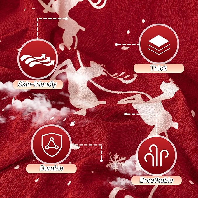 MYSKY HOME Sofa Cover Couch Covers for Sofa, Couch Sofa Covers for 3 Cushion Couch Sofa, Non Slip Soft Couch Sofa Cover, Couch Cover for Dogs Washable Furniture Protector, 71"x134", Christmas Red