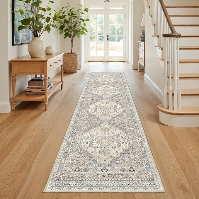 Runner Rug 2x8 Runners for Hallways Non Slip Washable, Vintage Hallway Runner by Restydon