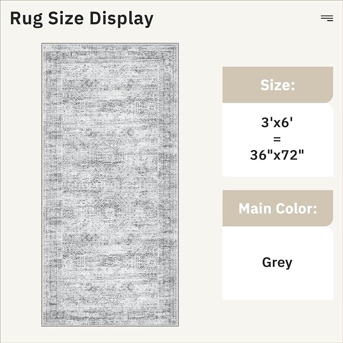 Runner Rug 3x6 Washable Non-Slip Kitchen Runner Rugs - Image 5