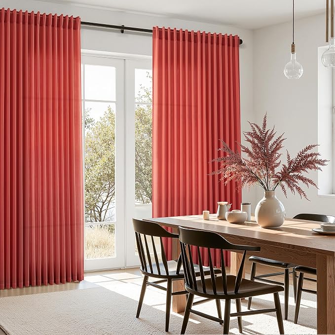 Christmas Red Linen Curtains 72 Inches Long - Image 7