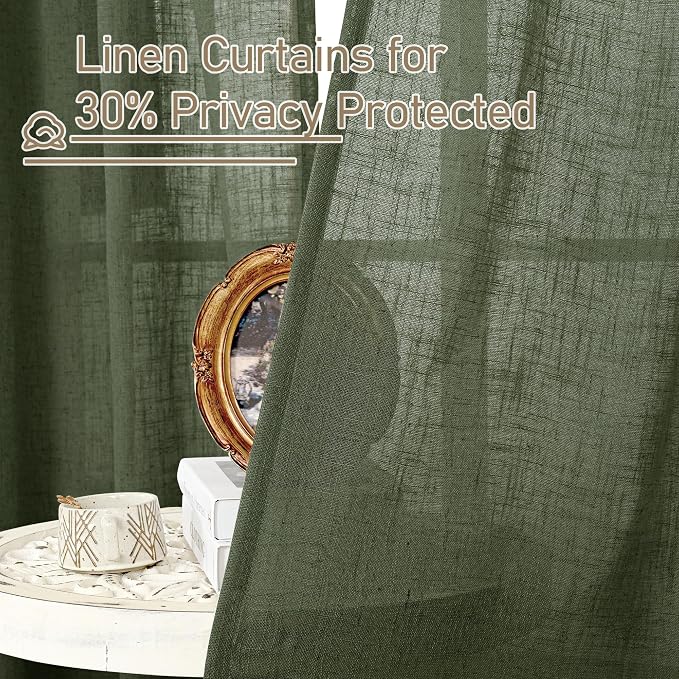 LAMIT Linen Sheer Curtains 80 inch - Image 5
