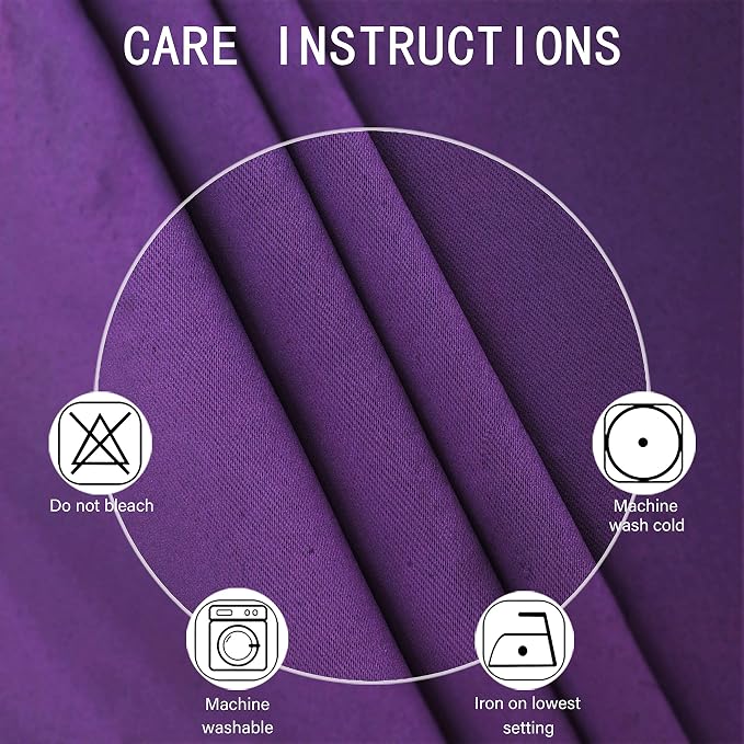 LEMOMO Purple Thermal Blackout Curtains/38 x 54 Inch/Set of 2 Panels Room - Image 4