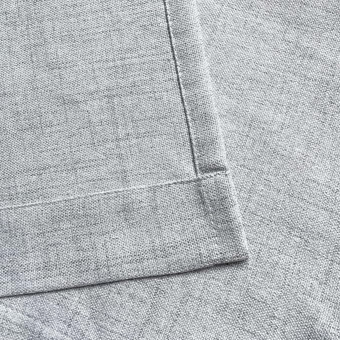Oindec Faux Linen Kitchen Curtains 45 Inch Length Cafe Curtain Tiers - Image 7