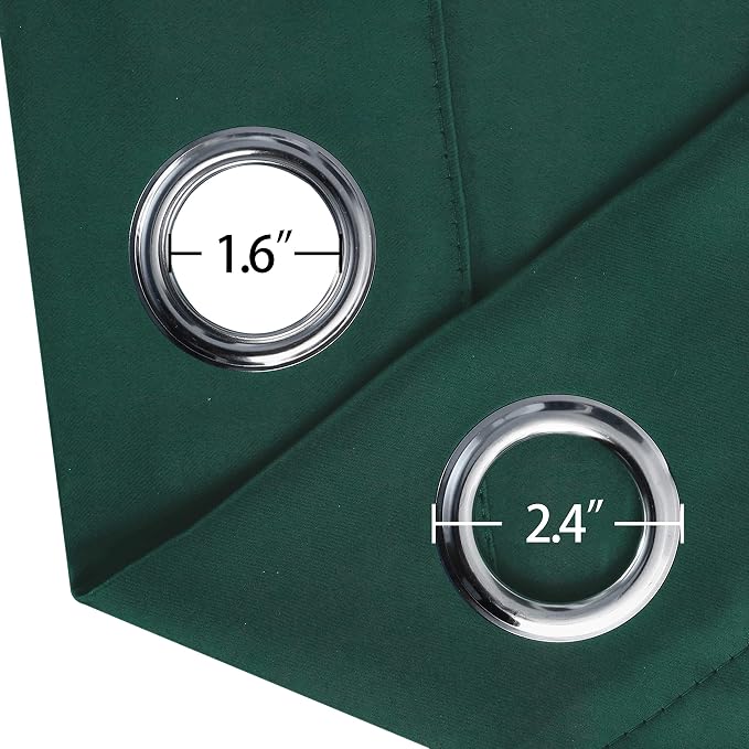 LEMOMO Dark Green Bedroom Blackout Curtains/38 x 63 Inch Long/Set of 2 Curtain - Image 5