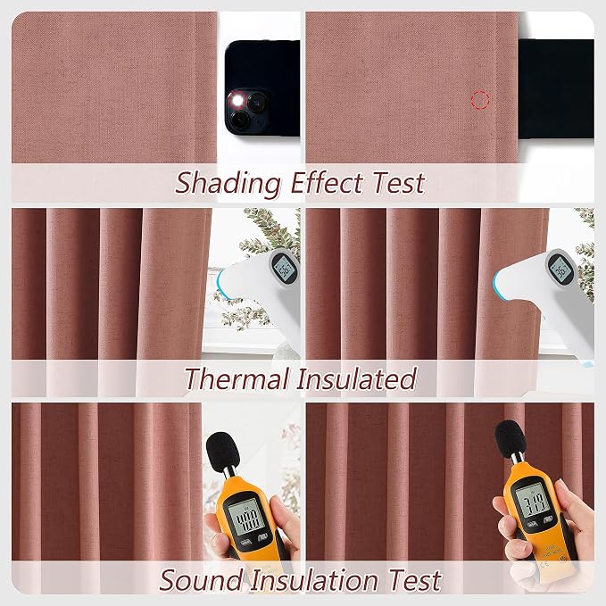 Guken 100% Blackout Curtains 63 Inch Length 2 Panels Set - Image 5