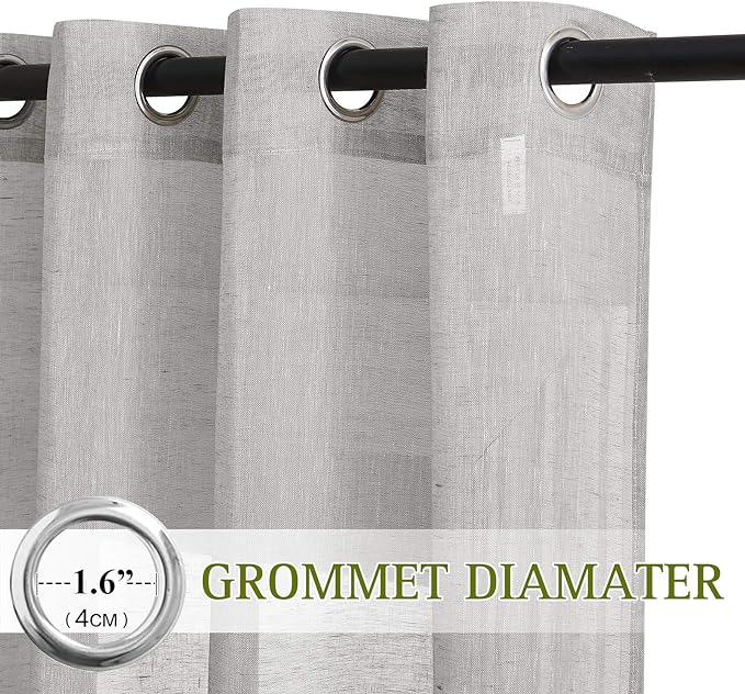 NICETOWN Flax Sheer Linen Curtains Privacy Protection - Image 2
