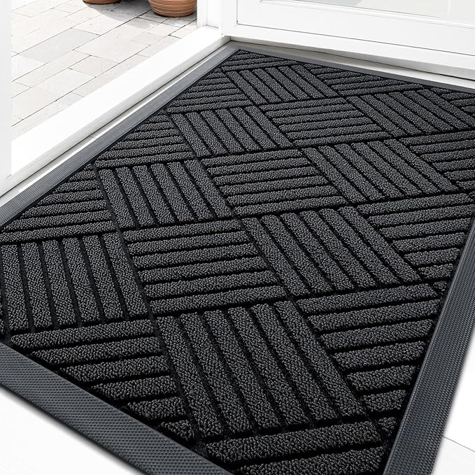 OLANLY Front Door Mat Outside Entrance 29.5x17, Heavy Duty Sturdy Natural by OLANLY