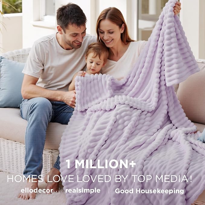 Bedsure GentleSoft Lavender Fog Full Blanket - Image 2