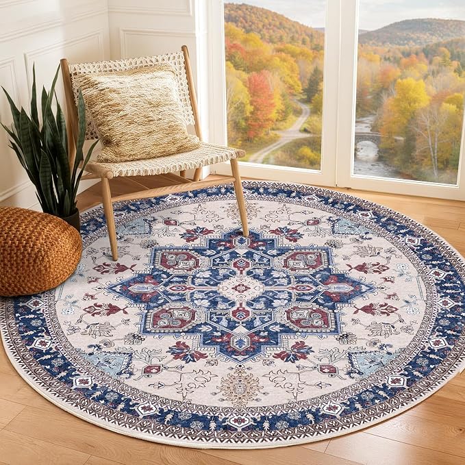 OPPODREAM Soft Round Rug 5ft, Washable Circle Rug 5ft by OPPODREAM