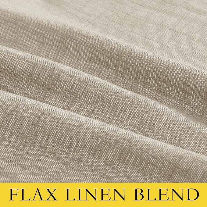 NICETOWN Taupe 100% Blackout Linen Curtains 84 inch Long Burg, Farmhouse Thick - Image 8