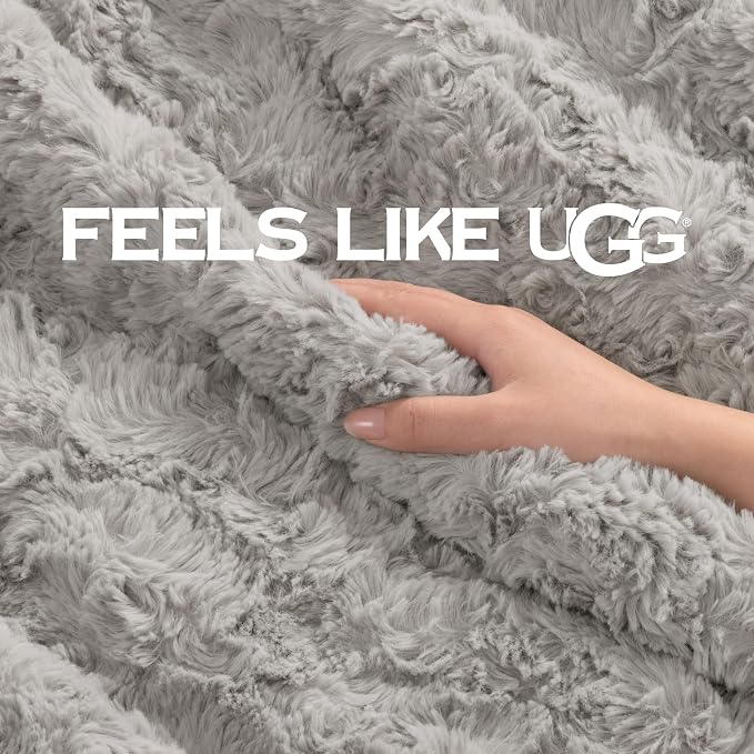 UGG Adalee Faux Fur King Size Blanket, Warm Cozy Blanket, Extra Large Throw - Image 5