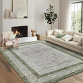GarveeHome 9x12 Large Modern Green Area Rug Distressed Bordered Rug Soft Non by GarveeHome