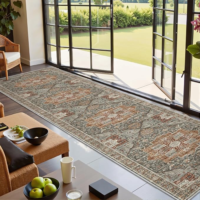 Kitchen Runner Rug Non Slip Washable 2.5x10, Soft Ultra-Thin Entryway Rug by Restydon