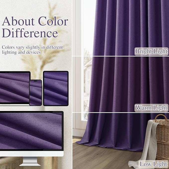 Guken 100% Blackout Curtains 84 Inch Length 2 Panels Set - Image 7