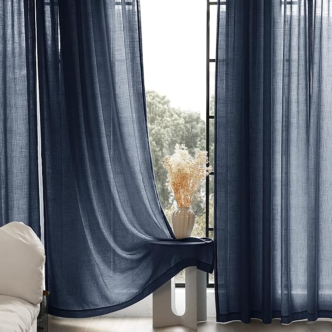 Navy Blue Curtains 86 inch Length - Image 7
